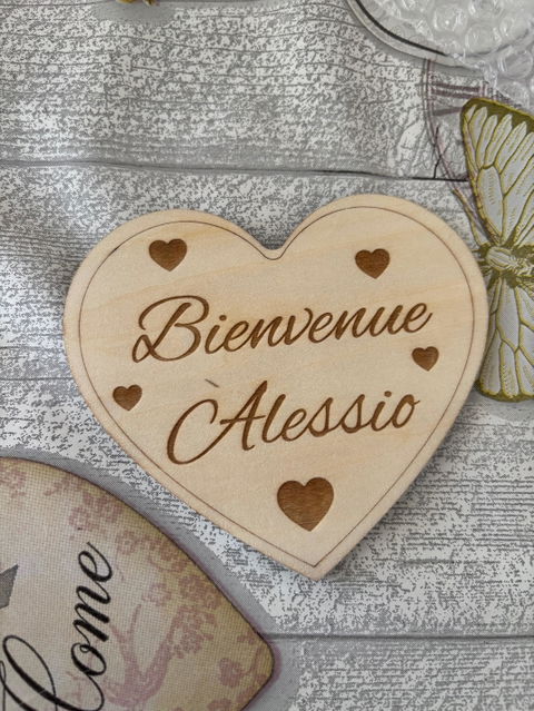 Message en bois gravé