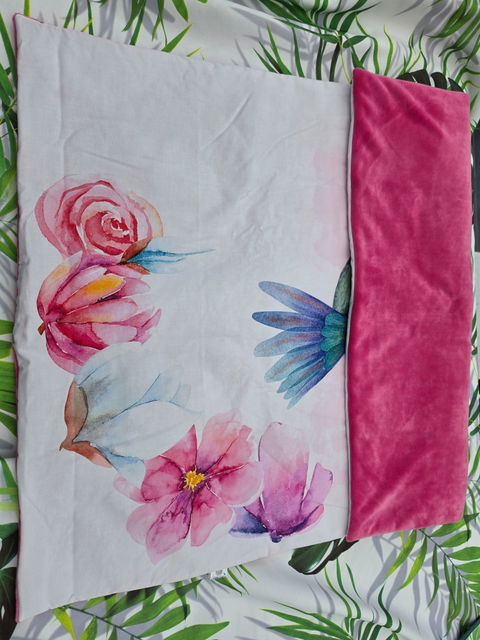 Couverture Plaid Bébé | Colibri et Fleurs | 70cm x 95cm | A Personnaliser