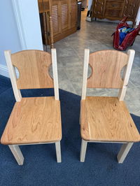 Toddler Table and 2 Chairs Set (ages 1.5 - 4 yrs) - Beeswax Finish - 23" x 23" x 19" H + Optional Additional Chairs