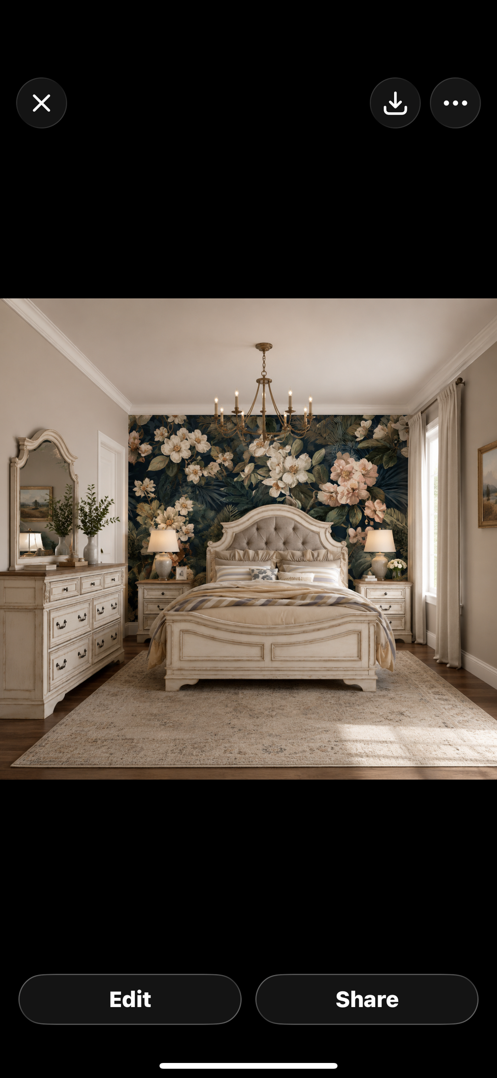 Customer photo — Midnight Bloom Wallpaper