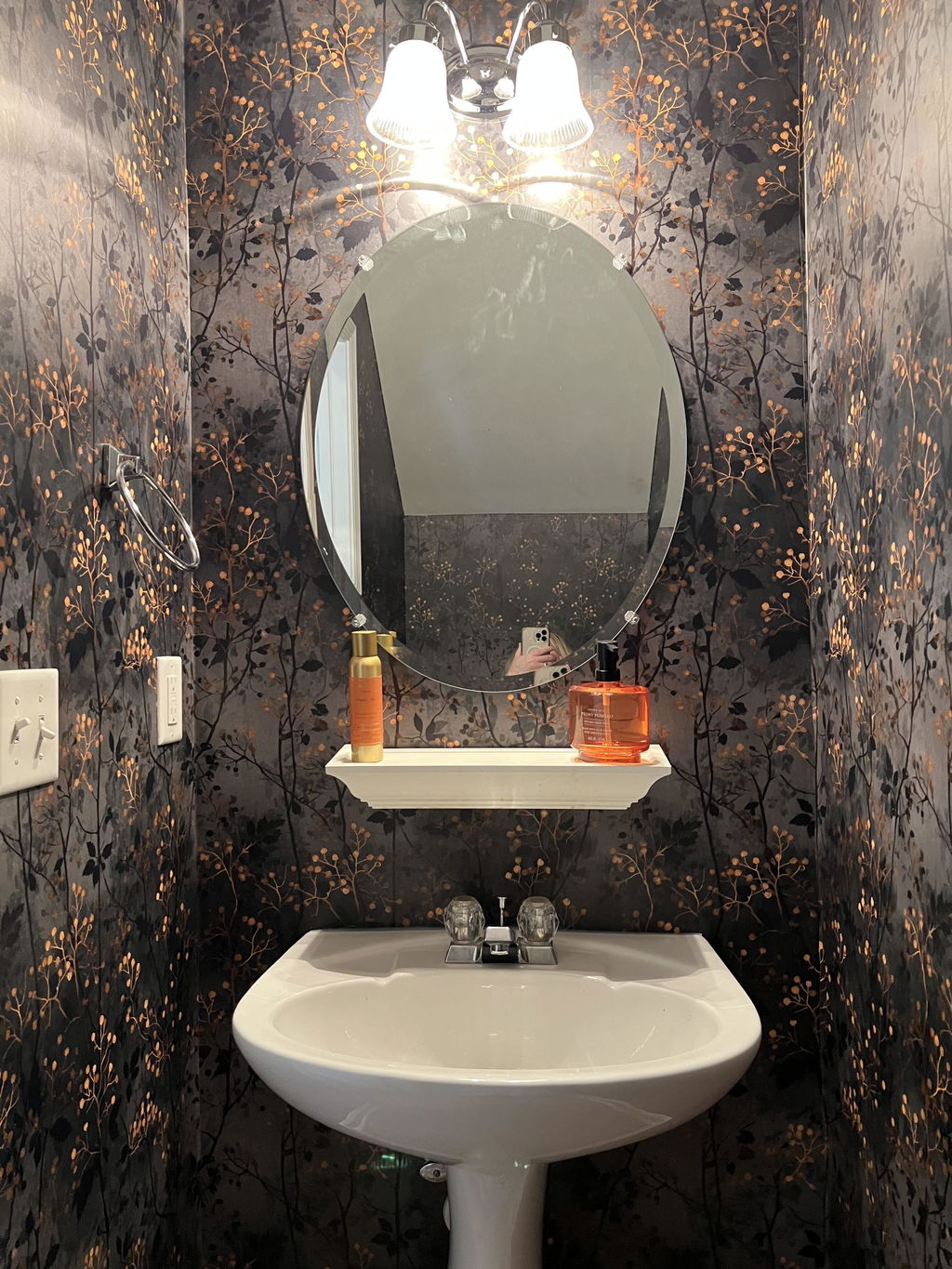 Customer photo — Obsidian Berry Canopy Wallpaper