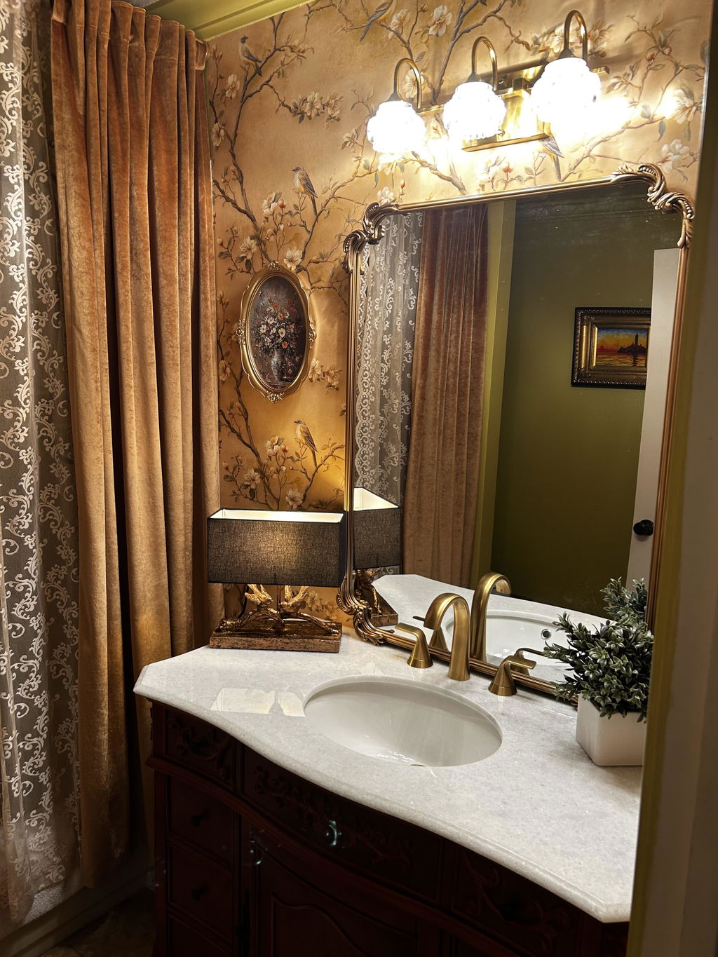 Customer photo — Golden Aviary Wallpaper