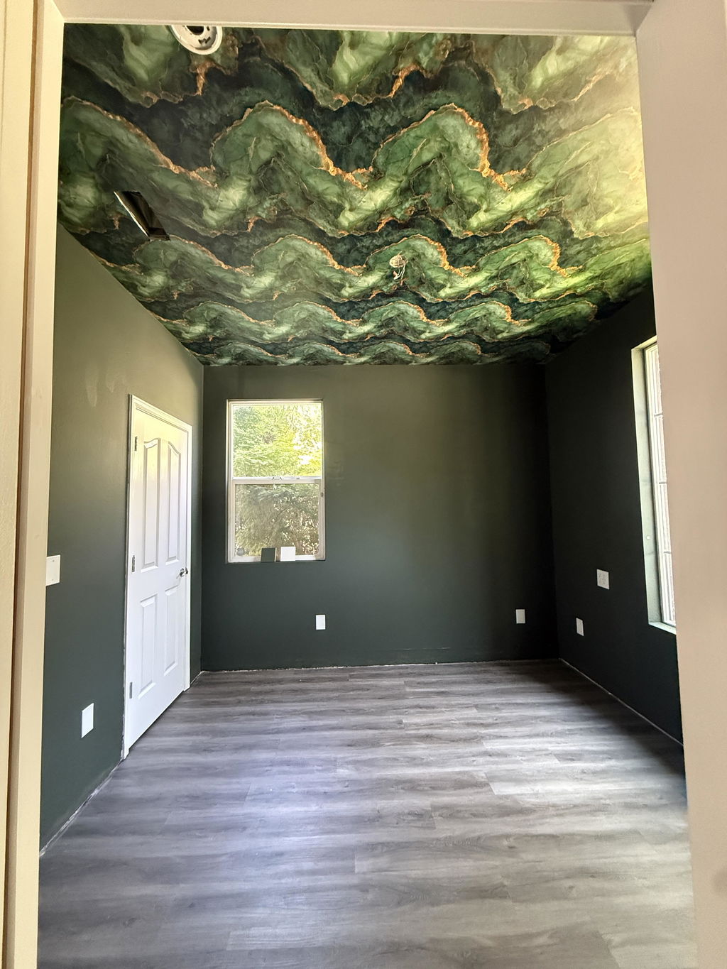 Customer photo — Gilded Malachite Wallpaper