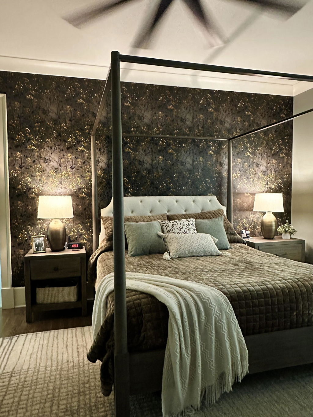 Customer photo — Obsidian Berry Canopy Wallpaper