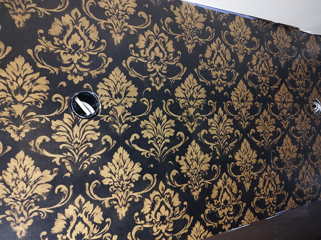 Customer photo — Navy Regal Damask Wallpaper