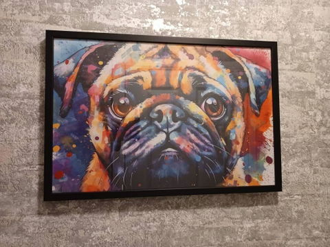 Watercolor Pug Framed Wall Art | Ready to Hang | Home Decor | Gift for Dog Lovers - Pug Mom and Dad!