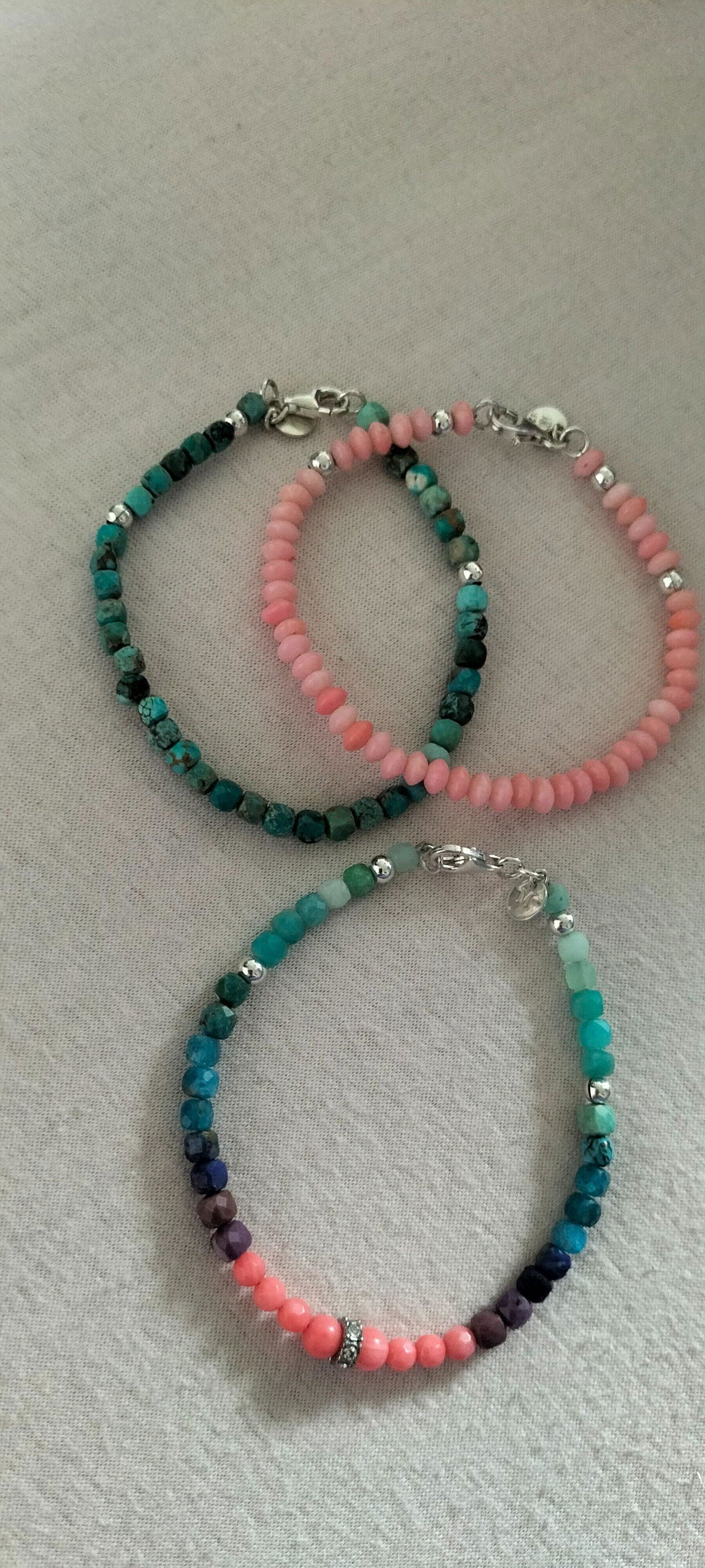 SUNSET Edelsteinarmband – türkis bis koralle – OCEAN
