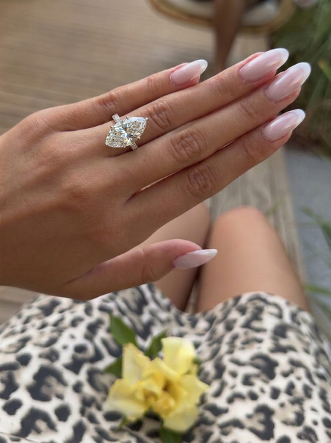 IGI Certified 10-12 Carat Marquise Diamond Ring in Solitaire Style