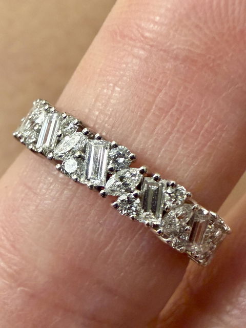 Marquise, Baguette and Round Diamond Full Eternity Band