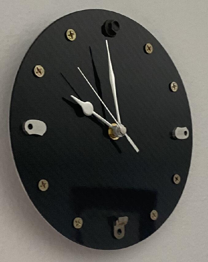Carbon Fiber Clock with Fittings from Formula 1 Cars