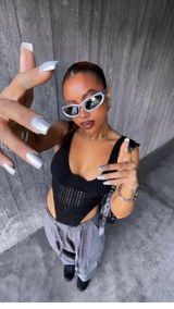 Customer photo &mdash; Axis Unisex futuristic Rotatable round cyberpunk black Sunglass