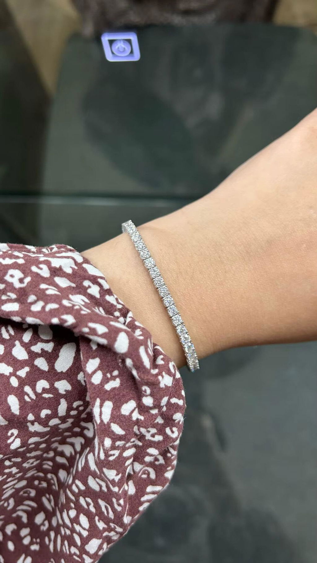 3mm Moissanite Tennis Bracelet With Hidden Lock