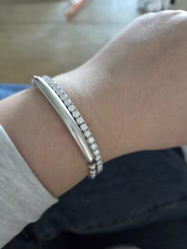 3mm Moissanite Tennis Bracelet With Hidden Lock