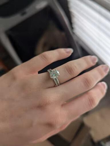 Moissanite Engagement Oval Ring