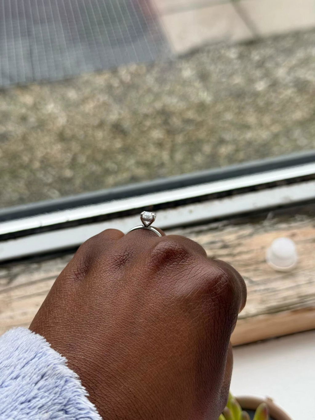 Moissanite Engagement Oval Ring