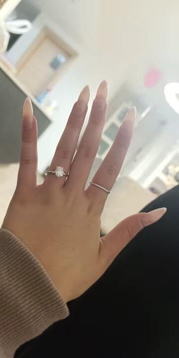 Moissanite Engagement Oval Ring