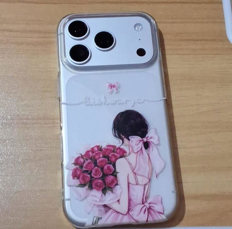 Personalized Pink Bow Girl Phone Case with Name – Floral Aesthetic Cover