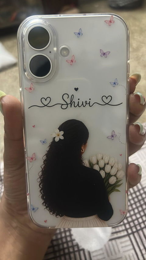 Personalized Name Girl Flower Phone Case – Custom Clear Case