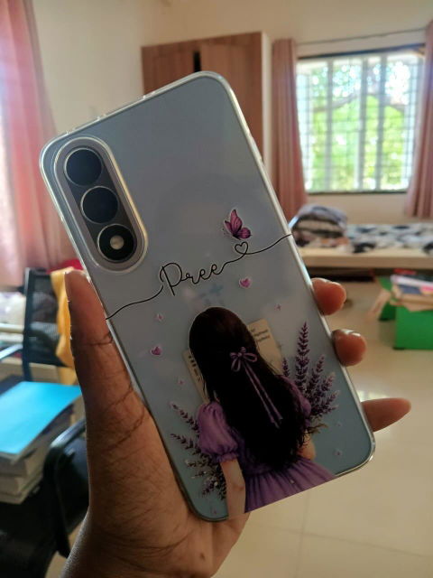 Personalized Name Purple Girl Phone Case – Custom Floral Cover