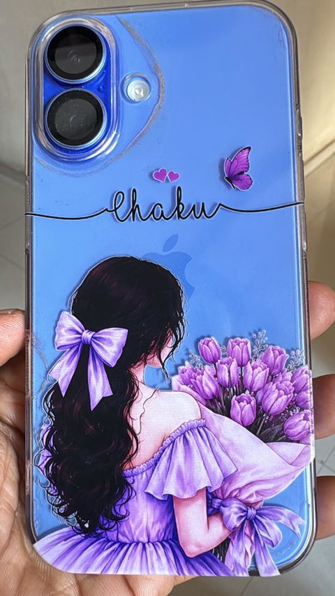 Personalized Name Purple Girl Phone Case – Custom Floral Cover for iPhone & Android