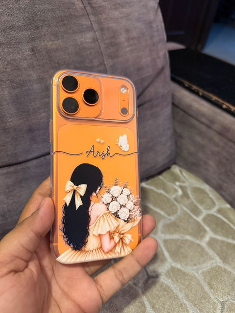 Personalized Butter Yellow Girl Phone Case – Golden Grace | Custom Cover for iPhone & Android