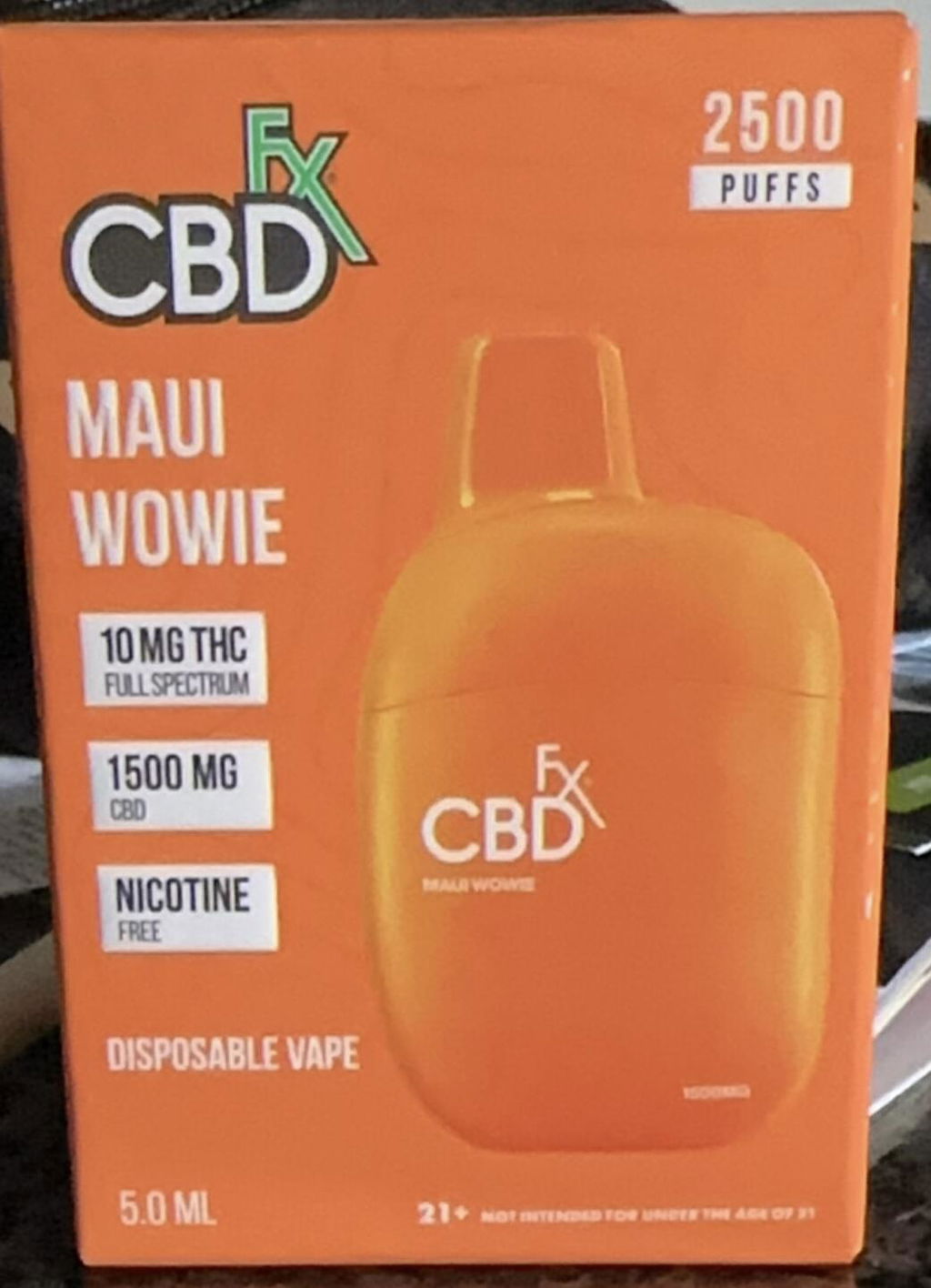 Maui Wowie THC Vape Pen 1500mg CBD + 10mg THC - CBDfx.com
