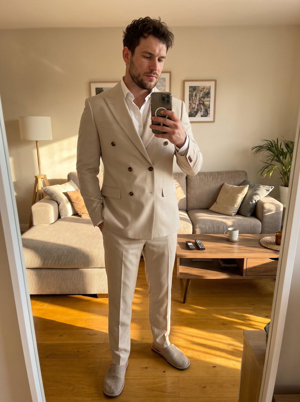 Handsome Men's Suit Double Breasted 2 Piece Suits (Blazer+Pants)
