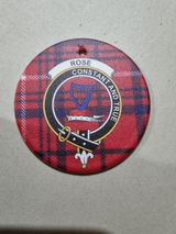 Rose Clan Crest Ceramic Ornament – Scottish Tartan