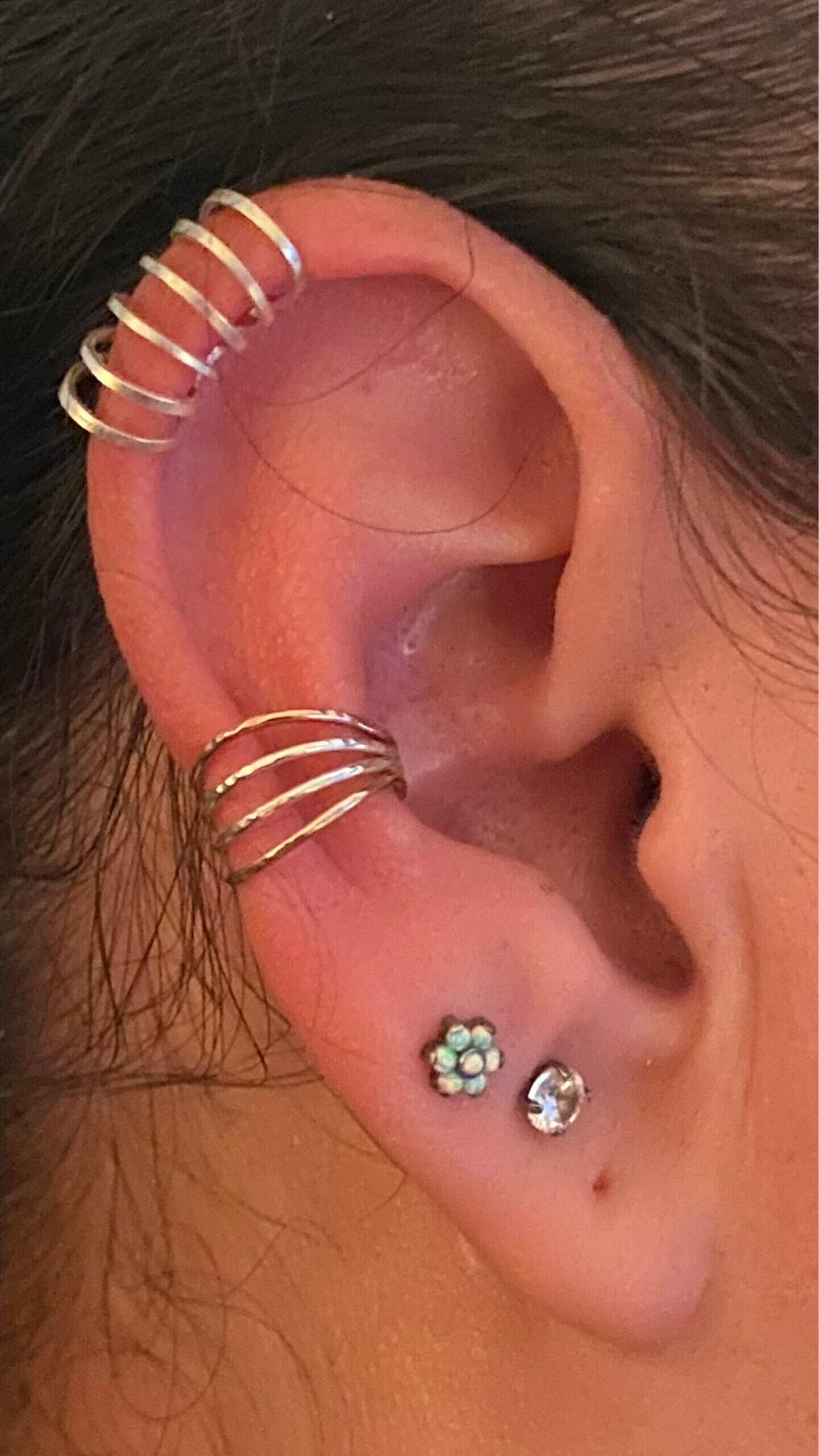 VAINON CableChain Necklace＆Drip EarCuff Four Wire Ear Cuff - No Piercing | Chapman Jewelry