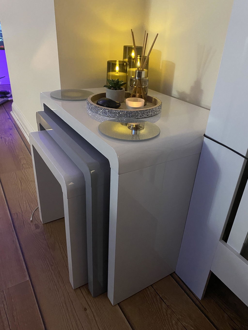 Nest of 3 High Gloss Coffee/Side Tables