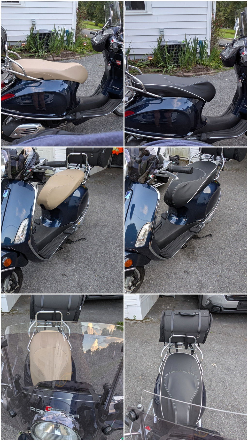 Vespa Sprint / Primavera Black with Piping Seat Cover