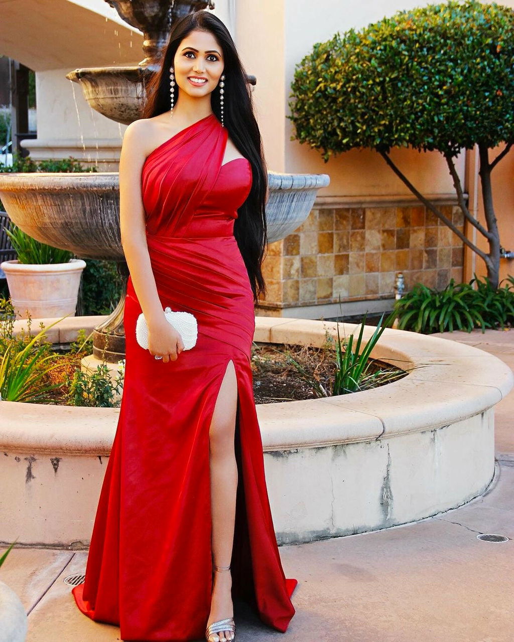 Sexy Stretch Satin Side Slit One Shoulder Long Mermaid Bridesmaid Dresses Online