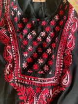 Maryam Handwork Cotton Lucknowi Chikankari Kurti - Red Colour