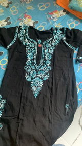 Ghada Soft Rayon Lucknowi Handwork Chikankari Kurti - Sea Green Colour