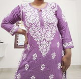 Maysa Soft Rayon Chikankari Kurti - Mauve Colour