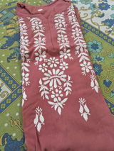 Zoobia Soft Rayon Handwork Chikankari Kurti - Gazri Colour