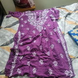 Maysa Soft Rayon Handwork Chikankari Kurti - Mauve Colour