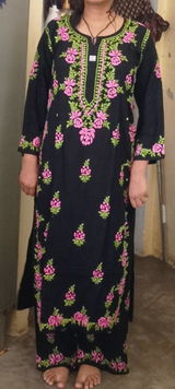 Sabah Rayon Handwork Chikankari Kurti Set - Pink Colour