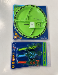 Kids Construction Excavator Plate and Utensil Mealtime Fun Set | Ages 3+