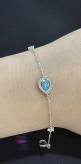 Silver Zircon Blue Moon Sea Bracelet