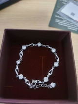 Silver Zircon Rhombus Heart Bracelet