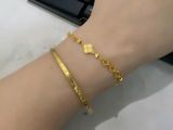 Gold Plated Silver Coins Clover Bracelet
