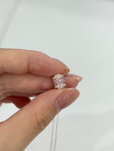 Silver Zircon Pink Small Waist Barrel Necklace