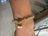 [Pre-sale] Gold Plated Silver Hetian Jade Calabash Gourd Beaded Bracelet