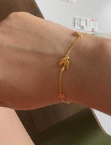 Twelve Gods of Flowers Series 24K Gold Magpie and Plum Blossom Fairly Bracelet