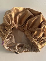 Gold And Champagne Adjustable Satin Bonnet