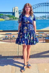 Selma Dress - Navy Botanicals