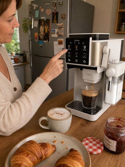 Ciarra Machine Expresso Semi-Automatique avec Broyeur Intégré et Mousseur à Lait Automatique – Écran Tactile 8 Fonctions, pour Espresso, Latte et Cappuccino | CBSACM-D6