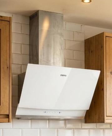 Ciarra Hotte Aspirante Inclinée 60cm, Puissance d'aspiration 710m³/h, A+++, Recyclage/Évacuation, Commande Gestuelle & Tactile - Idéale pour Cuisine Ouverte | CBCW6736A