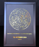 Carte du ciel personnalisée – dorure or/argent (A4)
